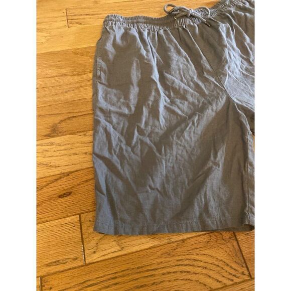 Paige Mens gray Linen-Blend elastic Drawstring waist casual Shorts size Medium - Picture 3 of 9
